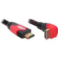 Highspeed HDMI mit Ethernet Kabel gewinkelt schwarz/rot, 2 Meter