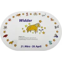 varivendo Tischdecke Platzmatte Widder Sternzeichen Schwarz 1 Stück Tischdeko Unterlage (Stück 1-tlg, Platzmatte), Tischset Unterlage Dekoration Essmatte Sternzeichenmotiv