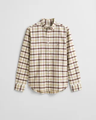 GANT - Regular Fit Oxford-Hemd mit Karomuster mahogany brown - Gr. - L