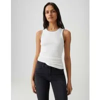 OPUS Tanktop Geripptes Tanktop mit kontrastfarbenen Bündchen Schmale Passform, sportliches Highlight durch Rippbündchen