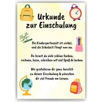 Tigerlino Poster Urkunde Einschulung Schulkind Geschenkidee Schulanfang Kindergarten