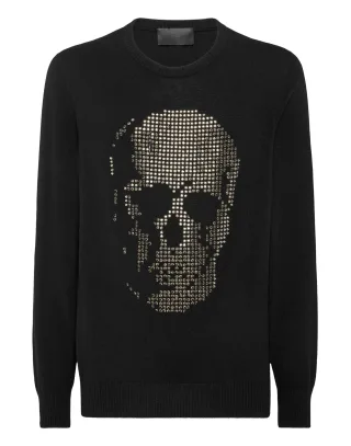 Rundhalspullover Skull