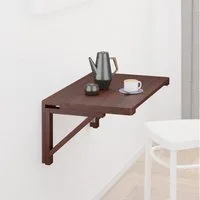 relaxdays Klapptisch Wand, Walnuss, 60x40 cm