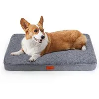 CALIYO Tierbett Orthopädisches Hundebett Grosse Hunde - Hundekissen flauschig, Cozy Flannel Fleece Fabric/ Washable Inner Film/ Egg Crate orthopedic Foam/ Non-slip Bottom, Hundematte Waschbar Hundematratze in dunkelgrau für Große Hunde