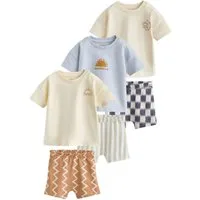 Next T-Shirt & Shorts 6-teiliges Baby-Set, Oberteile und Shorts (6-tlg)
