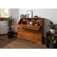Massivmoebel24 Schreibtisch Sekretär Akazie 107x50x100 honig  lackiert OXFORD #0515