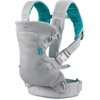 Infantino BKids Babytrage Flip Advanced - Grau, Baby Bauchtrage Rückentrage ab Geburt von 3,6 - 14,5 kg 4 positionen