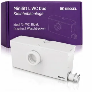 KESSEL Minilift L WC Duo Kleinhebeanlage 28523 für fäkalienhaltiges Abwasser, 2 Pumpen mit Schneidwerk, WLAN-Funktion, Alarm, steckerfertig, EN 12050-3