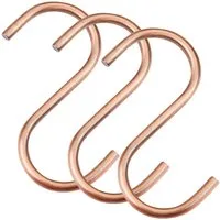 SO-TECH® S-Haken für Rundstäbe bis Ø 30 mm für Garderoben, Küchenreling uvm., (Spar-Set, 3-St), Antik Rosengold galvanisiert