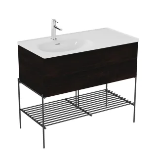 VitrA Equal Set Möbelwaschtisch asymmetrisch 100 cm Waschtischunterschrank mit Auszug,81095 81095