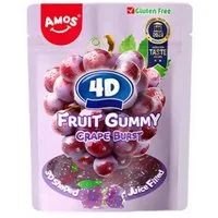 AMOS Süßigkeit, Amos Peelerz 4D Grape Burst Gummy weiches Mini Fruchtgummi 65g