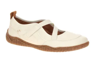 Josef Seibel Damen Ballerina Wynona 10 Wei? Echtleder Klettverschluss Flach G...