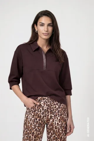 monari - Sweatshirt mit Strasssteinen black coffee - Gr. - 42