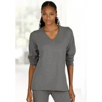 LASCANA Strickpullover lässiger Loungepullover mit seitlichen Schlitz, Loungewear