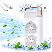 MOPUEA Ventilatorkombigerät Tragbarer Luftkühler Ventilator Multifunktion-Kühlgebläse, Mobiler Luftkühler mit Wasserkühlung, 400ML Wassertank