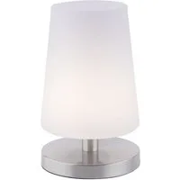Paul Neuhaus LED Tischleuchte LED Tischlampe SONJA Touchdimmer, Echtglas weiß, Touchdimmer, 1xG9/ 3 Watt, warmweiß, Touchdimmer, Echtglas weiß