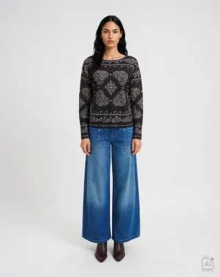 Smith&Soul - Printed Boatneck Pullover - Gr. - XL