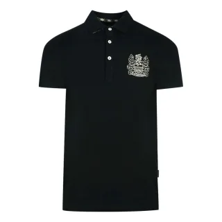 Aquascutum Aldis Crest Brust Logo Schwarz Polo Shirt