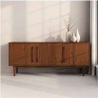 IDIMEX Sideboard TECCA, Anrichte mit 3 Türen, Massivholz im Mid-Century Design Kastanie farben