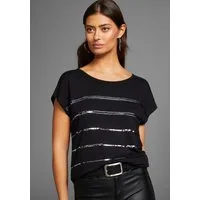 Laura Scott T-Shirt figurumspielende Passform, Rundhalsausschnitt