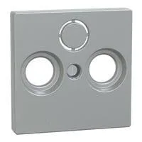 Zentralplatte Aluminium für Antennendose Typ 297560 aus Thermoplast, matt, Unterputz aluminium, Retail