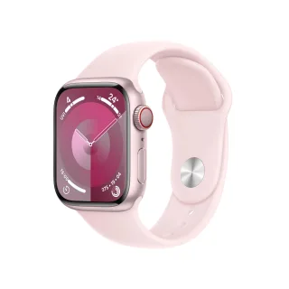 Apple Watch Series 9 [GPS + Cellular inkl. Sportarmband S/M hellrosa] 41mm Aluminiumgehäuse rosé