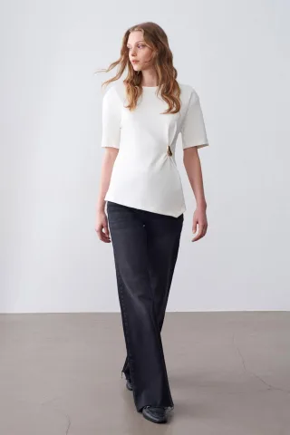 Damen Rundhals Kurzarm Jersey T-Shirt