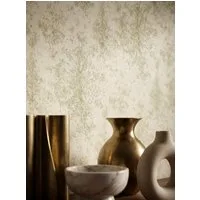 Newroom Vliestapete Jelmira Creme Grün Tapete Vliestapete Blumen, strukturiert, Mustertapete