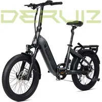 DERUIZ E-Bike Faltrad 20 Zoll, max. 140km, Federsattelstütze, mit Bluetooth, 5 Stufen, 8 Gang SHIMANO SHIMANO ALTUS 11-32T Schaltwerk, Kettenschaltung, Heckmotor, 500 Wh, (mit Akku-Ladegerät, mit Werkzeug), RH:36cm, Bremslicht, Gepäckträger (max.50kg