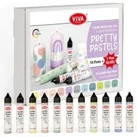 Viva Decor Wachsmalstift Candle Wachs Pen Set, (10 Pens + 1 Free Pen)