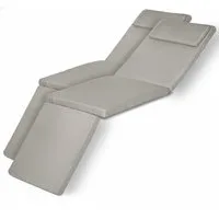 Beautissu Polsterauflage 2er Set Luxus Deckchair Auflage LoftLux DC, 175x45x5cm, Hellgrau, Polsterauflage für Liegestuhl Gartenliege Polster Bezug Abnehmbar