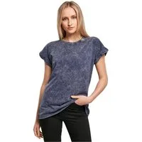 urbandreamz T-Shirt Damen Kurzarm Rundhals mit verlängerter Schulter Acid Wash
