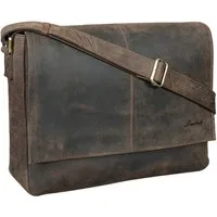 Benthill Messenger Bag Herren Umhängetasche Echt Leder Messenger Laptop Schultertasche Damen, Reißverschlussfach