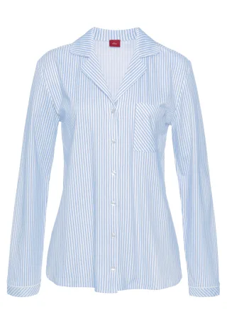 s.Oliver LM Langarmshirt blue stripes - Gr. - 34
