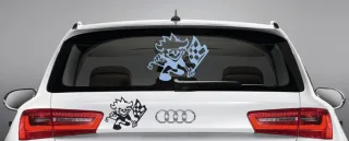 lustiger Aufkleber z.B für Heckscheiben, Autoaufkleber "Flag"