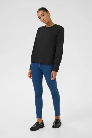 Langarm-Bluse Regular fit Black
