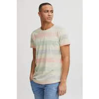 Blend Rundhalsshirt BHEfkin (1-tlg) Kurzarmshirt mit Inside-Out Print in Streifenoptik