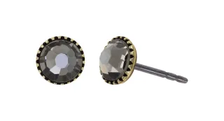 konplott - Ohrstecker - Black Jack grau/gold