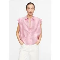 comma Blusentop Bluse Ärmellose Bluse mit Ballon-Saum