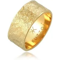Kuzzoi Silberring Herren Bandring Organic Struktur 925 Silber