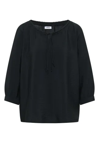 CECIL - Carmen-Bluse mit Halbarm und Bändern palm breeze green - Gr. - S