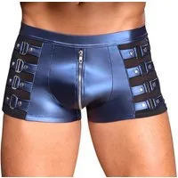 NEK Boxershorts Glänzende Boxershorts mit Reißverschluss - metallic blau (1-St) Im coolen blauen Metallic-Mattlook