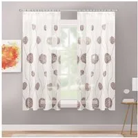 Delindo Lifestyle Gardine Serie Monique (2 St), Kräuselband, halbtransparent, Voile, Store mit dezenter Stickerei