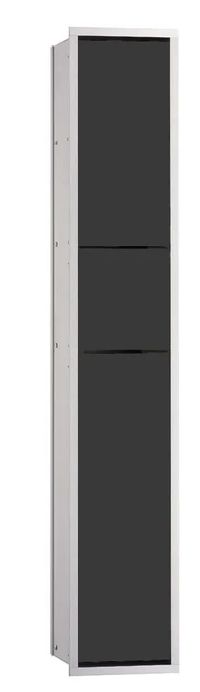 emco Gäste-WC-Modul asis 150 Unterputz, 964 mm, aluminium / schwarz, Doppelfach mit Boden, mit Papie 976027570