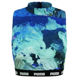 Puma x Central Saint Martins AOP Damen Blau Crop Top