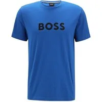 BOSS T-Shirt Sun UV Protection (1-tlg) Herren Beach Shirt aus reiner Baumwolle mit großem Logo-Print