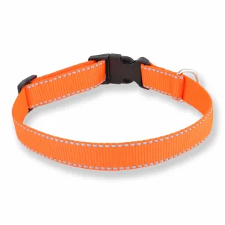 Hundehalsband aus Nylon orange reflektierend