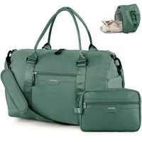 TANTOMI Reisetasche Reisetasche Damen Herren 44.5x20x28, Handgepäck Tasche Flugzeug, Sporttasche, Travel Bag mit Schuhfach und Kulturbeutel