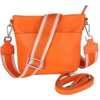 MIRROSI Umhängetasche Damen, Crossbody Bag, Echtleder Made in Italy (1 Tasche 2 Gurte oder Basic Version 1 Tasche 1 Gurt), 24x18x12cm (BXHXT)