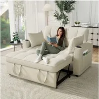 Merax Schlafsofa, mit 3-in-1 Bettfunktion,Loungesessel mit Schlaffunktion,viel Stauraum